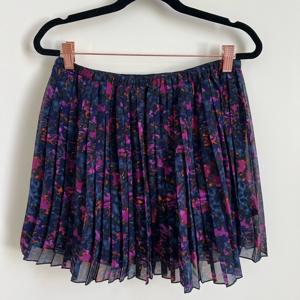 Multicolor Pattern Mini Pleat Skirt - image 1